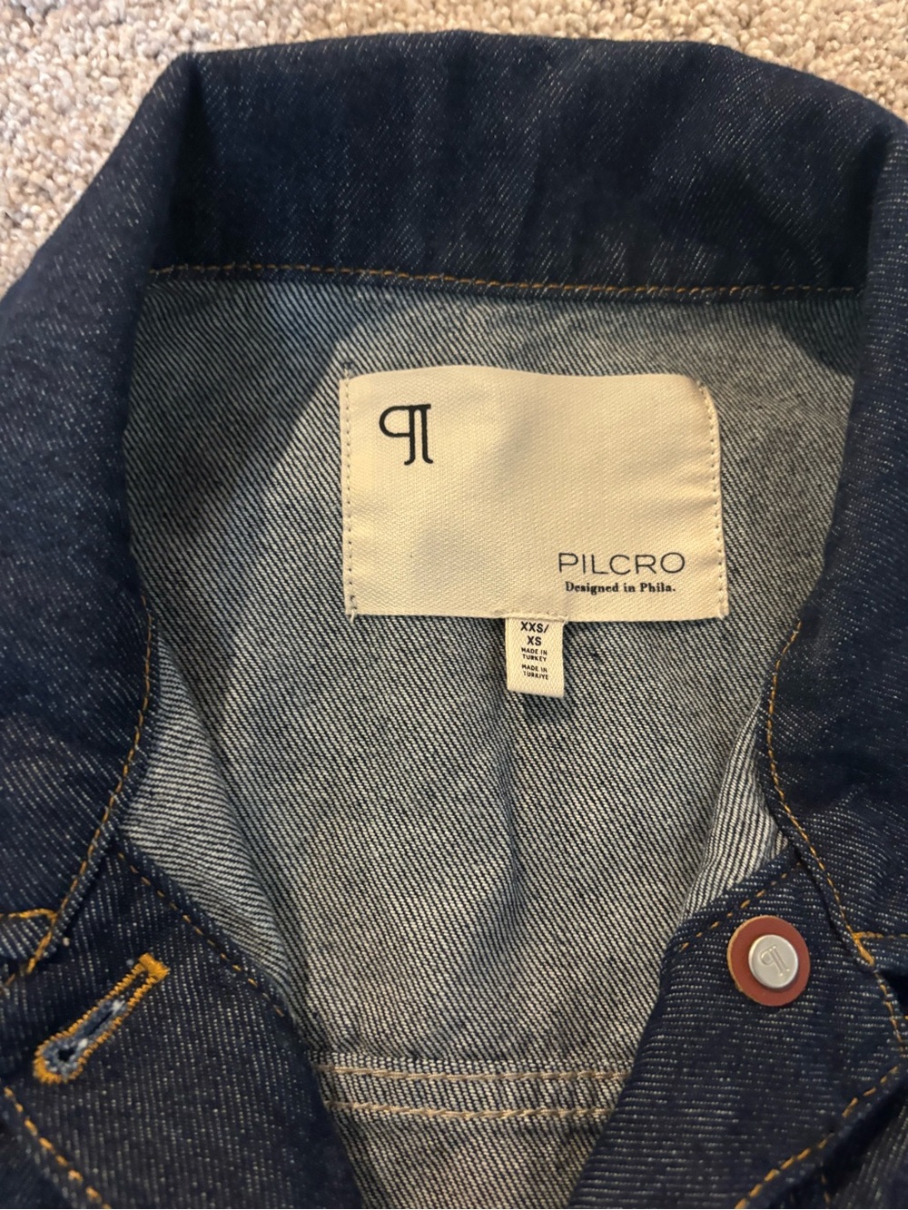 Pilcro Dark Indigo Denim Jacket - Women's Cape Style - Picture 6 of 9